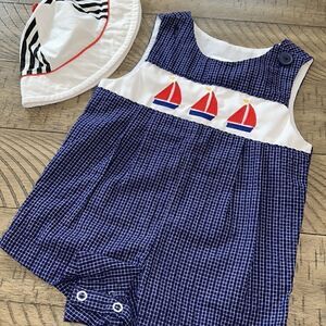 ⛵️Sailboat Summer 🏖️☀️Set 4 Your Wee One🍀 Bucket🪣Hat🧢 2! Easy In and Out😃